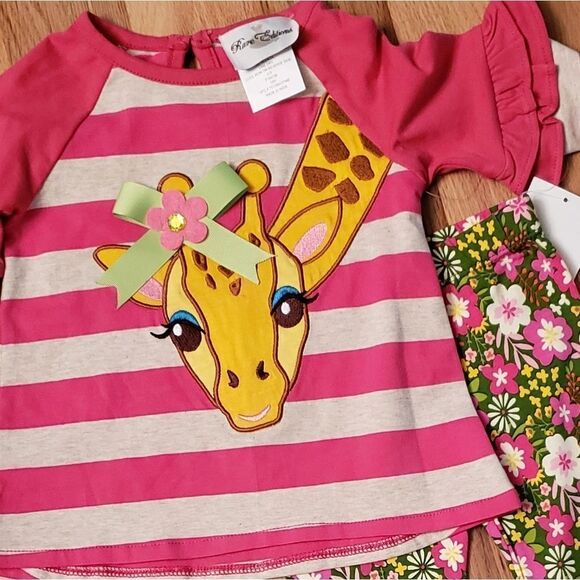NWT Rare Editions Giraffe Tunic & Leggings Set - Picture 2 of 6